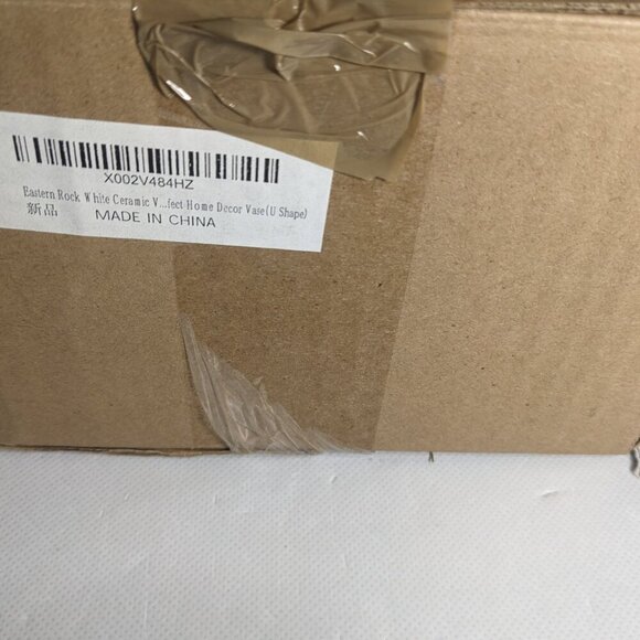 NEW- Eastern Rock Ceramic U Shape Vase Home Decor Off White - Picture 6 of 6